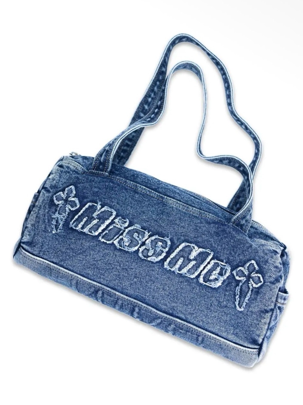 Miss Me Denim Mini Duffle Shoulder Bag Crosses Y2K Western Blue NWT